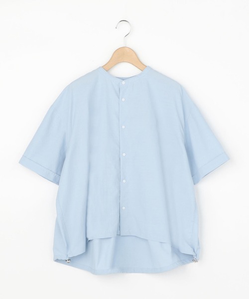 GYMPHLEX(ジムフレックス)の「◇【1906】半袖ドローコードシャツ PEB WOMEN(シャツ/ブラウス・レディース・ホワイト/ライトグレー/サックスブルー/ダークグレー・14)」の4枚目の写真