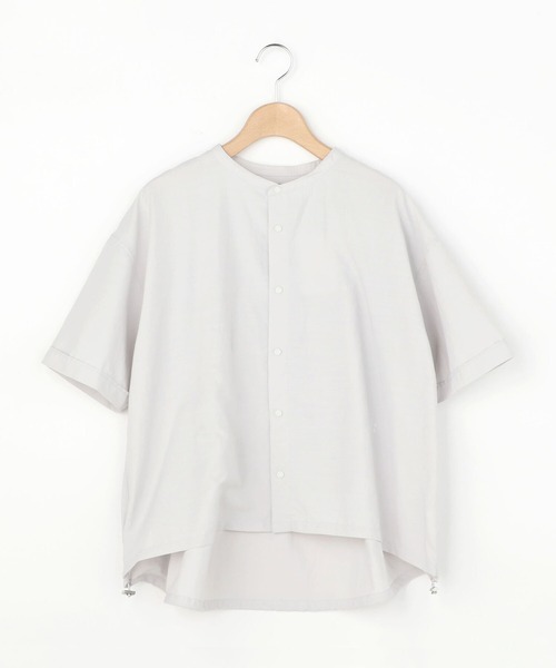 GYMPHLEX(ジムフレックス)の「◇【1906】半袖ドローコードシャツ PEB WOMEN(シャツ/ブラウス・レディース・ホワイト/ライトグレー/サックスブルー/ダークグレー・14)」の2枚目の写真