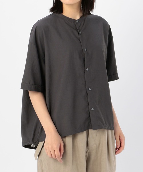 GYMPHLEX(ジムフレックス)の「◇【1906】半袖ドローコードシャツ PEB WOMEN(シャツ/ブラウス・レディース・ホワイト/ライトグレー/サックスブルー/ダークグレー・14)」の3枚目の写真