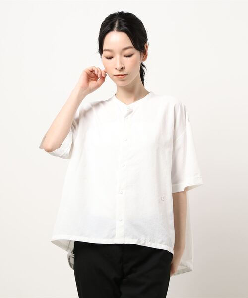 GYMPHLEX(ジムフレックス)の「◇【1906】半袖ドローコードシャツ PEB WOMEN(シャツ/ブラウス・レディース・ホワイト/ライトグレー/サックスブルー/ダークグレー・14)」の7枚目の写真