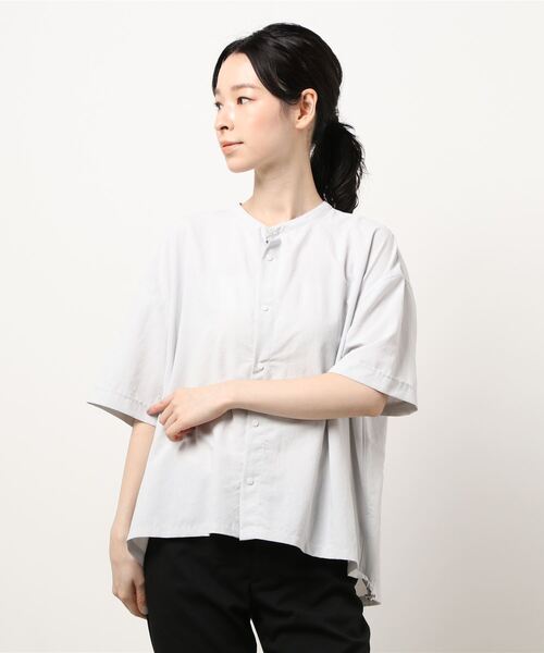 GYMPHLEX(ジムフレックス)の「◇【1906】半袖ドローコードシャツ PEB WOMEN(シャツ/ブラウス・レディース・ホワイト/ライトグレー/サックスブルー/ダークグレー・14)」の8枚目の写真