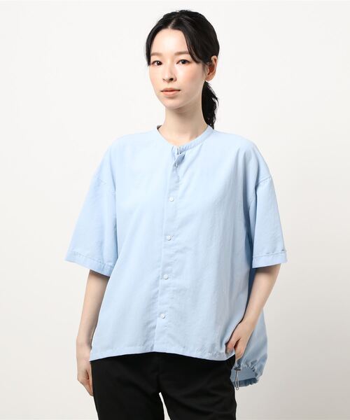 GYMPHLEX(ジムフレックス)の「◇【1906】半袖ドローコードシャツ PEB WOMEN(シャツ/ブラウス・レディース・ホワイト/ライトグレー/サックスブルー/ダークグレー・14)」の9枚目の写真