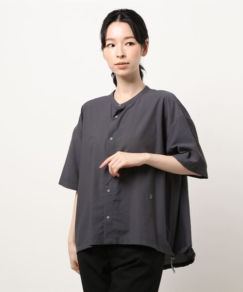 GYMPHLEX(ジムフレックス)の「◇【1906】半袖ドローコードシャツ PEB WOMEN(シャツ/ブラウス・レディース・ホワイト/ライトグレー/サックスブルー/ダークグレー・14)」の10枚目の写真