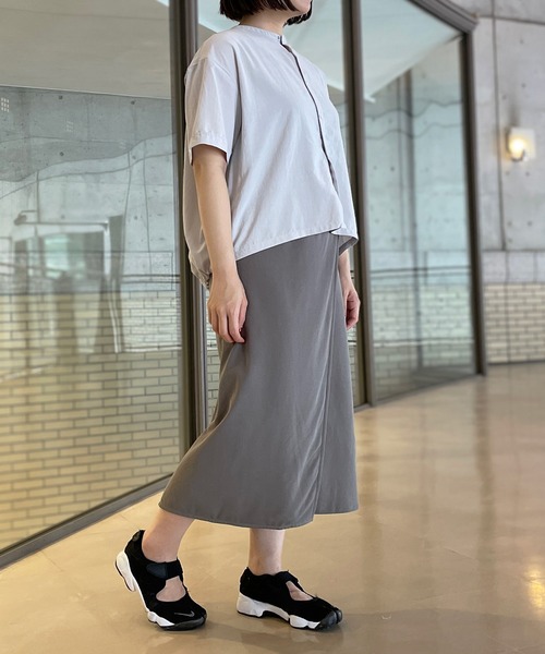 GYMPHLEX(ジムフレックス)の「◇【1906】半袖ドローコードシャツ PEB WOMEN(シャツ/ブラウス・レディース・ホワイト/ライトグレー/サックスブルー/ダークグレー・14)」の12枚目の写真