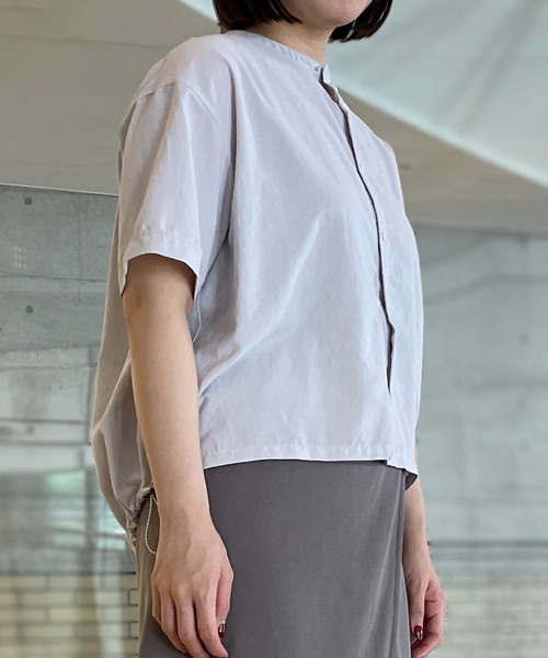 GYMPHLEX(ジムフレックス)の「◇【1906】半袖ドローコードシャツ PEB WOMEN(シャツ/ブラウス・レディース・ホワイト/ライトグレー/サックスブルー/ダークグレー・14)」の11枚目の写真