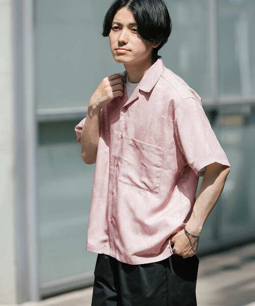 ITEMS URBANRESEARCH（アイテムズ アーバンリサーチ）の「ロゴプリント オープンカラー半袖シャツ（シャツ/ブラウス・メンズ・ミント/ブラック/ピンク/ベージュ・MEDIUM/LARGE）」の11枚目の写真