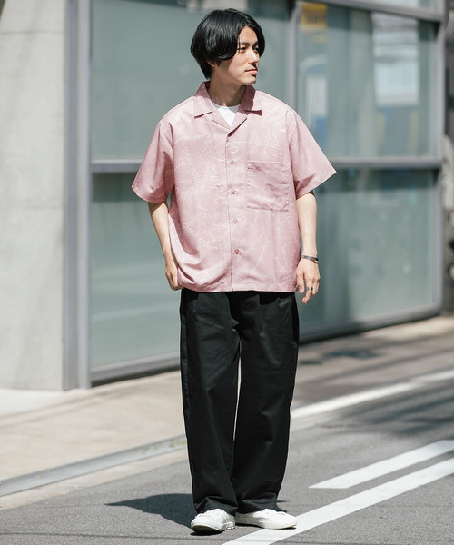 ITEMS URBANRESEARCH（アイテムズ アーバンリサーチ）の「ロゴプリント オープンカラー半袖シャツ（シャツ/ブラウス・メンズ・ミント/ブラック/ピンク/ベージュ・MEDIUM/LARGE）」の12枚目の写真