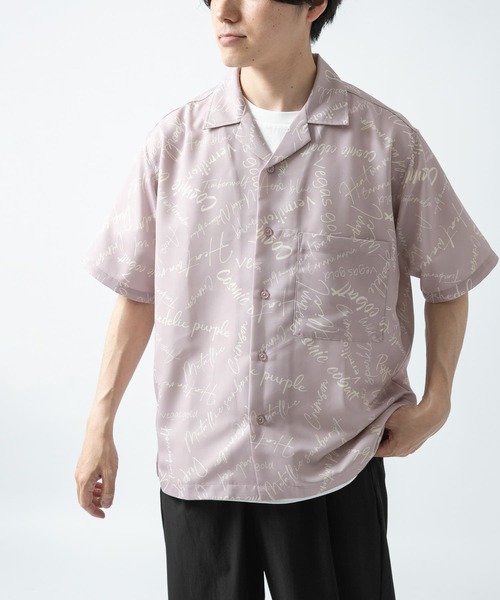 ITEMS URBANRESEARCH（アイテムズ アーバンリサーチ）の「ロゴプリント オープンカラー半袖シャツ（シャツ/ブラウス・メンズ・ミント/ブラック/ピンク/ベージュ・MEDIUM/LARGE）」の14枚目の写真