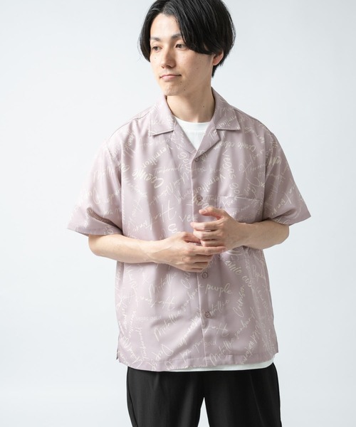 ITEMS URBANRESEARCH（アイテムズ アーバンリサーチ）の「ロゴプリント オープンカラー半袖シャツ（シャツ/ブラウス・メンズ・ミント/ブラック/ピンク/ベージュ・MEDIUM/LARGE）」の15枚目の写真