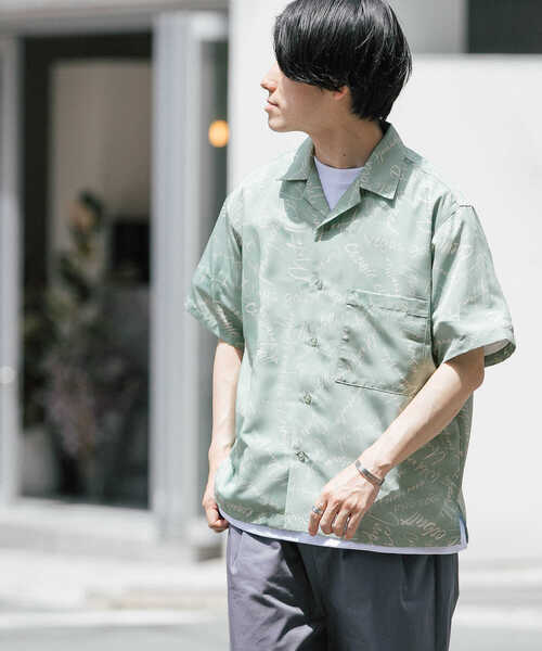 ITEMS URBANRESEARCH（アイテムズ アーバンリサーチ）の「ロゴプリント オープンカラー半袖シャツ（シャツ/ブラウス・メンズ・ミント/ブラック/ピンク/ベージュ・MEDIUM/LARGE）」の18枚目の写真