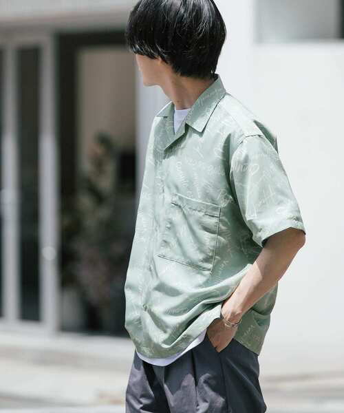 ITEMS URBANRESEARCH（アイテムズ アーバンリサーチ）の「ロゴプリント オープンカラー半袖シャツ（シャツ/ブラウス・メンズ・ミント/ブラック/ピンク/ベージュ・MEDIUM/LARGE）」の19枚目の写真