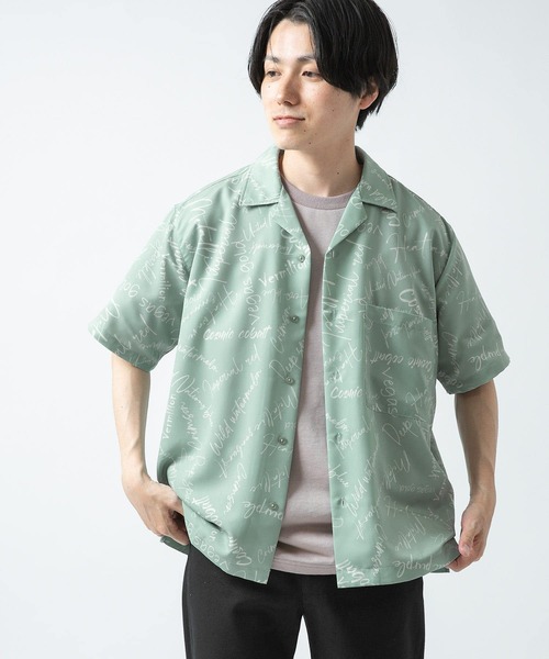 ITEMS URBANRESEARCH（アイテムズ アーバンリサーチ）の「ロゴプリント オープンカラー半袖シャツ（シャツ/ブラウス・メンズ・ミント/ブラック/ピンク/ベージュ・MEDIUM/LARGE）」の21枚目の写真