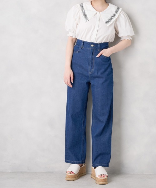 OLIVE des OLIVE（オリーブデオリーブ）の「スモッキングカラーブラウス（シャツ/ブラウス・レディース・ライトグレー/ベージュ/オフホワイト・FREE）」の7枚目の写真