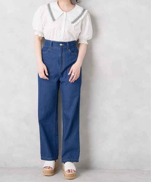 OLIVE des OLIVE（オリーブデオリーブ）の「スモッキングカラーブラウス（シャツ/ブラウス・レディース・ライトグレー/ベージュ/オフホワイト・FREE）」の8枚目の写真