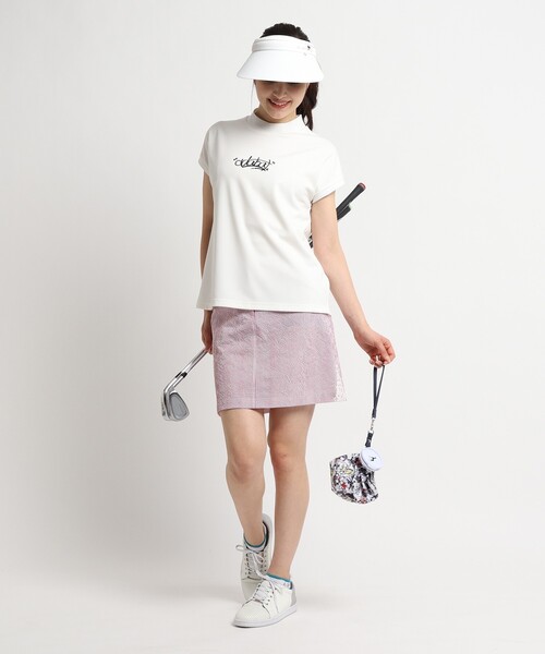 adabat(アダバット)の「◆【フレアシルエット】フレンチスリーブ モックネックプルオーバー(Tシャツ/カットソー・レディース・ホワイト/ブラック・40/38/36)」の6枚目の写真