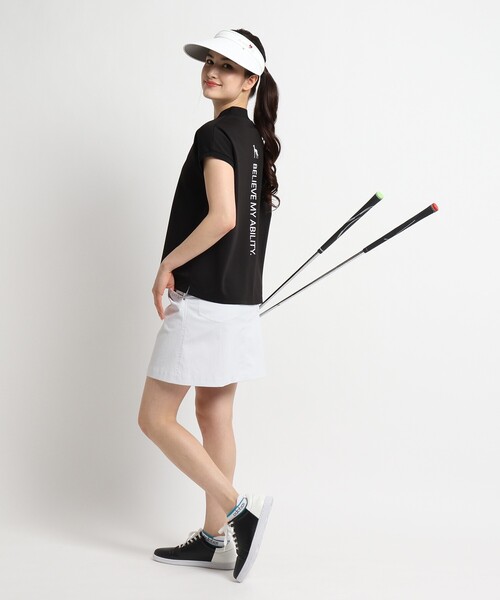 adabat(アダバット)の「◆【フレアシルエット】フレンチスリーブ モックネックプルオーバー(Tシャツ/カットソー・レディース・ホワイト/ブラック・40/38/36)」の8枚目の写真