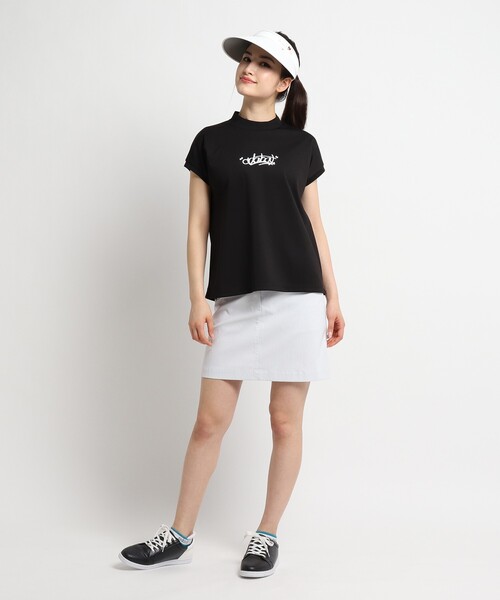 adabat(アダバット)の「◆【フレアシルエット】フレンチスリーブ モックネックプルオーバー(Tシャツ/カットソー・レディース・ホワイト/ブラック・40/38/36)」の9枚目の写真