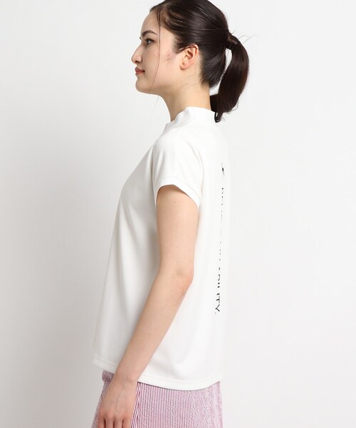 adabat(アダバット)の「◆【フレアシルエット】フレンチスリーブ モックネックプルオーバー(Tシャツ/カットソー・レディース・ホワイト/ブラック・40/38/36)」の10枚目の写真