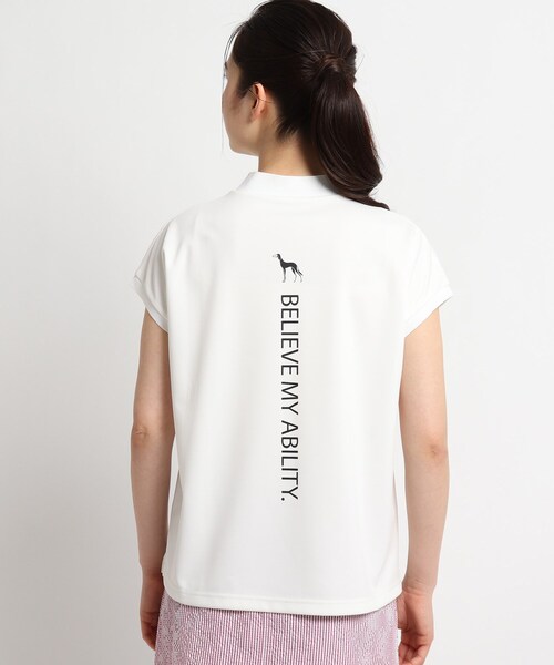 adabat(アダバット)の「◆【フレアシルエット】フレンチスリーブ モックネックプルオーバー(Tシャツ/カットソー・レディース・ホワイト/ブラック・40/38/36)」の11枚目の写真