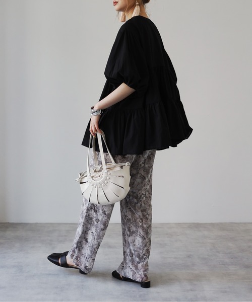 4youstory（フォーユーストーリー）の「2wayティアードチュニック（シャツ/ブラウス・レディース・オフホワイト/ブラック/モカ/ライトベージュ/ブルー・MEDIUM）」の10枚目の写真