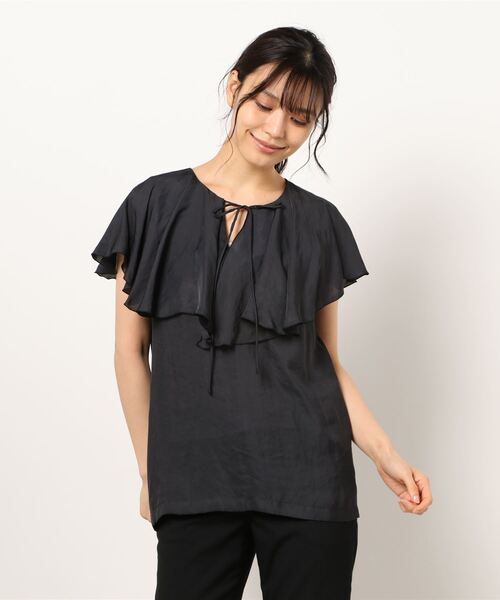 N.O.R.C（ノーク）の「フリルカラーブラウス（シャツ/ブラウス・レディース・ラベンダー/ブラック/ピンク/アイボリー・M/S）」の3枚目の写真