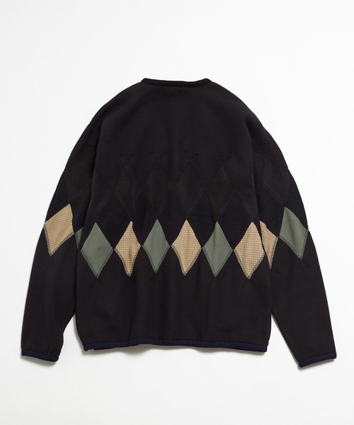 AlexanderLeeChang（アレキサンダーリーチャン）の「AlexanderLeeChang アレキサンダーリーチャン / ARGYLE FLEECE CARDIGAN アーガイルフリースカーディガン / AC032103（カーディガン/ボレロ・メンズ・サンドベージュ/ブラック・3/2）」の12枚目の写真