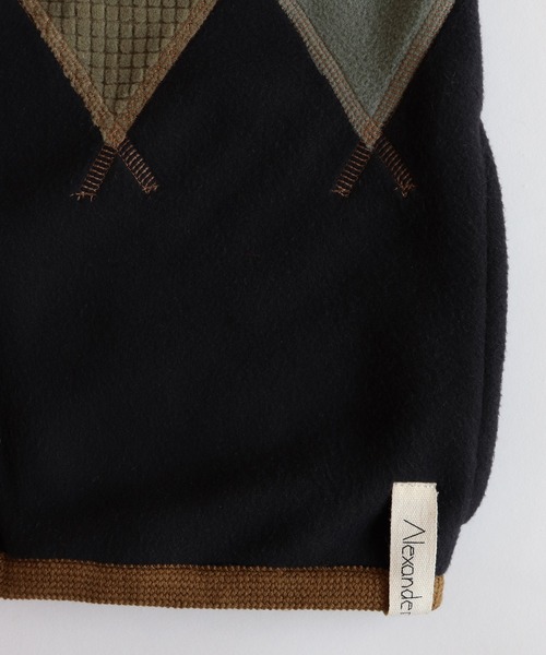 AlexanderLeeChang（アレキサンダーリーチャン）の「AlexanderLeeChang アレキサンダーリーチャン / ARGYLE FLEECE CARDIGAN アーガイルフリースカーディガン / AC032103（カーディガン/ボレロ・メンズ・サンドベージュ/ブラック・3/2）」の16枚目の写真