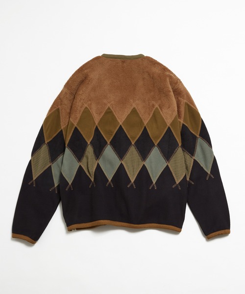 AlexanderLeeChang（アレキサンダーリーチャン）の「AlexanderLeeChang アレキサンダーリーチャン / ARGYLE FLEECE CARDIGAN アーガイルフリースカーディガン / AC032103（カーディガン/ボレロ・メンズ・サンドベージュ/ブラック・3/2）」の19枚目の写真