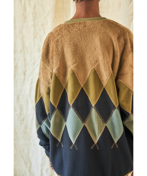 AlexanderLeeChang（アレキサンダーリーチャン）の「AlexanderLeeChang アレキサンダーリーチャン / ARGYLE FLEECE CARDIGAN アーガイルフリースカーディガン / AC032103（カーディガン/ボレロ・メンズ・サンドベージュ/ブラック・3/2）」の22枚目の写真