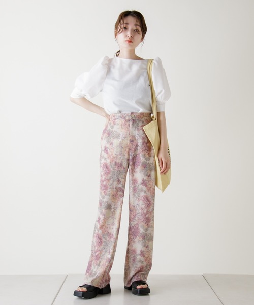 Kastane(カスタネ)の「パフギャザーTee(Tシャツ/カットソー・レディース・オフホワイト/グリーン/ネイビー/ブルー系その他・FREE)」の14枚目の写真