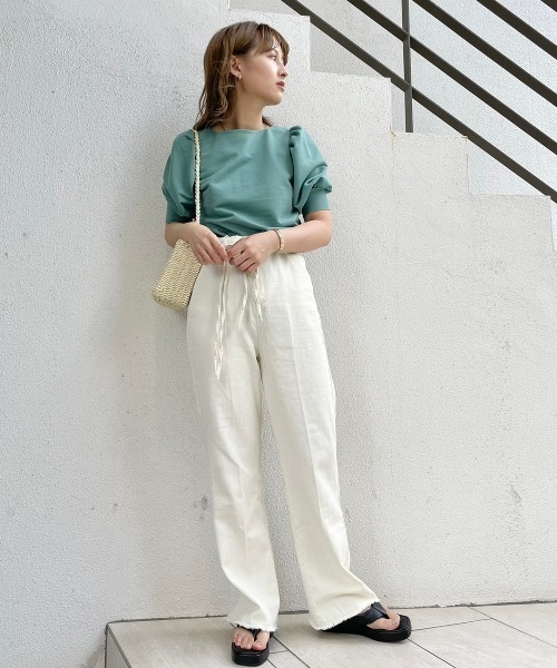 C Kastane C gather puff tee ギャザーパフティー Kastane（カスタネ）の「パフギャザーTee（Tシャツ/カットソー