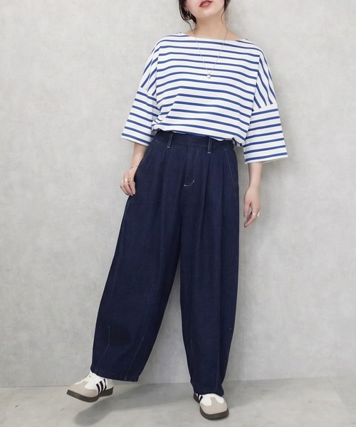 SELECT LEVERY(セレクトリベリー)の「デニムサーカスパンツ(デニムパンツ・レディース・ライトブルー/ネイビー/ブルー/ワンウォッシュ/ストライプ/ブルー系その他・SMALL/MEDIUM/LARGE/X-LARGE)」の10枚目の写真