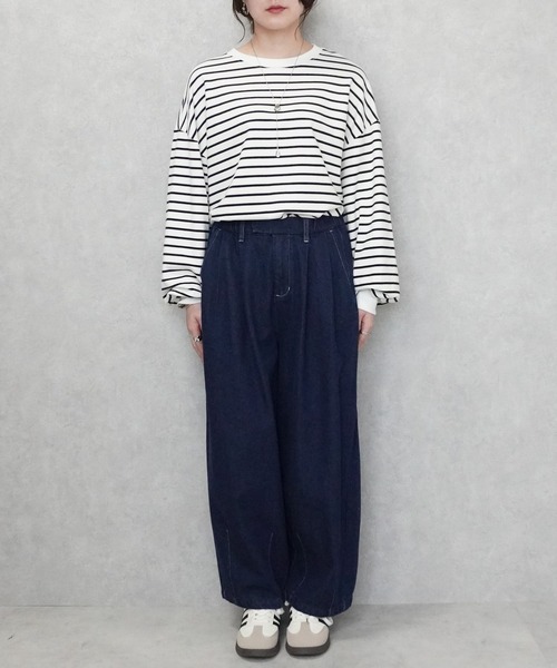 SELECT LEVERY(セレクトリベリー)の「デニムサーカスパンツ(デニムパンツ・レディース・ライトブルー/ネイビー/ブルー/ワンウォッシュ/ストライプ/ブルー系その他・SMALL/MEDIUM/LARGE/X-LARGE)」の14枚目の写真