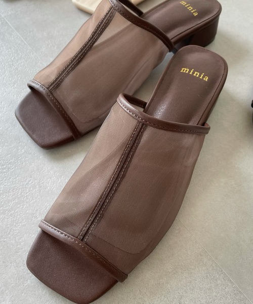 y/m by misato(イムバイミサト)の「メッシュミュール(サンダル・レディース・ブラウン/アイボリー・SMALL/MEDIUM/LARGE)」の2枚目の写真