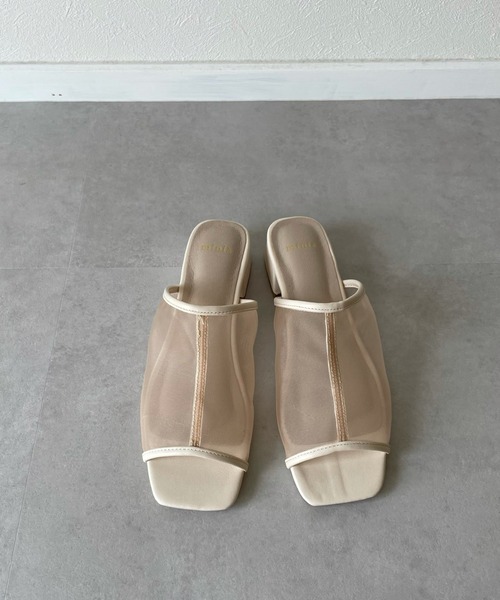 y/m by misato(イムバイミサト)の「メッシュミュール(サンダル・レディース・ブラウン/アイボリー・SMALL/MEDIUM/LARGE)」の1枚目の写真