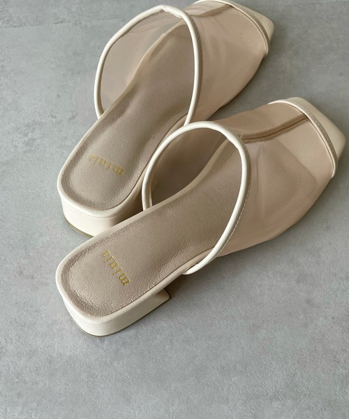 y/m by misato(イムバイミサト)の「メッシュミュール(サンダル・レディース・ブラウン/アイボリー・SMALL/MEDIUM/LARGE)」の5枚目の写真