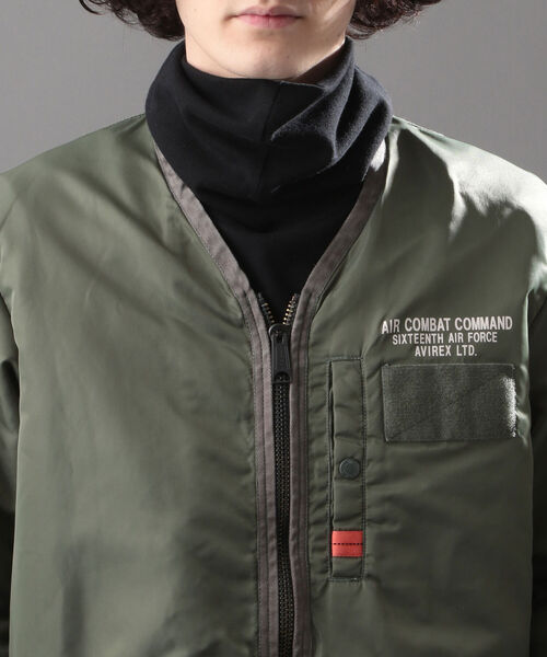 AVIREX(アヴィレックス)の「ミリタリー ジップ カーディガン / MILITARY ZIP CARDIGAN / アヴィレックス / AVIREX(ノーカラージャケット・メンズ・ブラック/セージグリーン/タン・MEDIUM/LARGE/X-LARGE/XX-LARGE)」の7枚目の写真