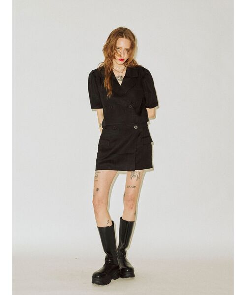 jouetie（ジュエティ）の「ハーフスリーブジャケットライクセットアップ（セットアップ・レディース・アイボリー/ブラック・MEDIUM）」の11枚目の写真