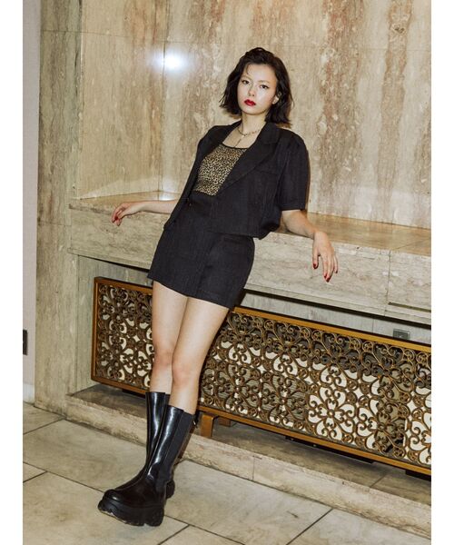 jouetie（ジュエティ）の「ハーフスリーブジャケットライクセットアップ（セットアップ・レディース・アイボリー/ブラック・MEDIUM）」の14枚目の写真