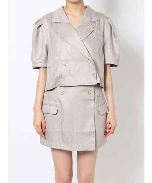 jouetie（ジュエティ）の「ハーフスリーブジャケットライクセットアップ（セットアップ・レディース・アイボリー/ブラック・MEDIUM）」の16枚目の写真