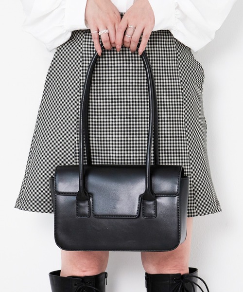 Heather（ヘザー）の「スクエアロングハンドＢＡＧ　959859（ハンドバッグ・レディース・ブラック/アイボリー・ONE SIZE）」の2枚目の写真