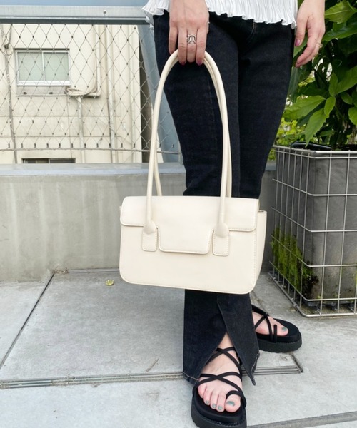 Heather（ヘザー）の「スクエアロングハンドＢＡＧ　959859（ハンドバッグ・レディース・ブラック/アイボリー・ONE SIZE）」の4枚目の写真