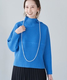 【芳根京子さん別注カラー:ブルー,カラシ】リブ切替プルオーバー