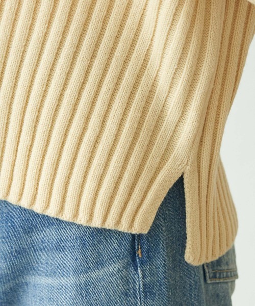 ROPE' PICNIC（ロペピクニック）の「【芳根京子さん別注カラー:ブルー,カラシ】リブ切替プルオーバー（ニット/セーター・レディース・ブラック/キナリ/ブラウン系その他2/カーキ/ラベンダー/ピンク系その他/クリーム/グリーン/ピンク/ブルー/マスタード・38/40）」の14枚目の写真