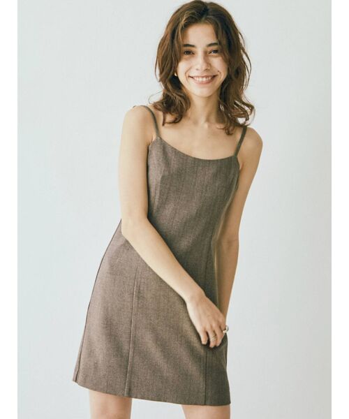 EVRIS（エヴリス）の「サマーツイードミニワンピース【セットアップ着用可能】（ワンピース・レディース・ブラウン/グレー/イエロー・FREE）」の3枚目の写真
