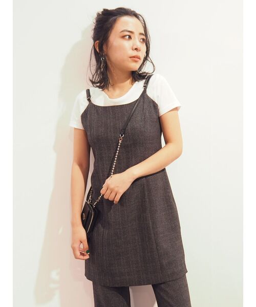 EVRIS（エヴリス）の「サマーツイードミニワンピース【セットアップ着用可能】（ワンピース・レディース・ブラウン/グレー/イエロー・FREE）」の6枚目の写真