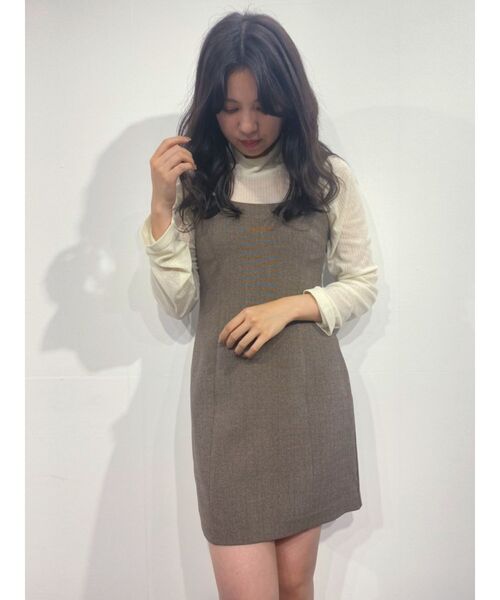 EVRIS（エヴリス）の「サマーツイードミニワンピース【セットアップ着用可能】（ワンピース・レディース・ブラウン/グレー/イエロー・FREE）」の10枚目の写真