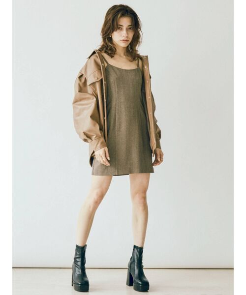 EVRIS（エヴリス）の「サマーツイードミニワンピース【セットアップ着用可能】（ワンピース・レディース・ブラウン/グレー/イエロー・FREE）」の15枚目の写真