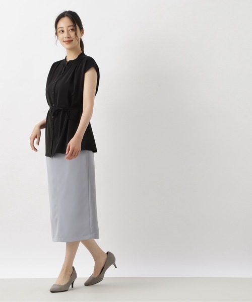 NATURAL BEAUTY BASIC（ナチュラルビューティーベーシック）の「フレンチスリーブチュニック（シャツ/ブラウス・レディース・ブラック/ブラウン/オフホワイト・MEDIUM/SMALL）」の8枚目の写真