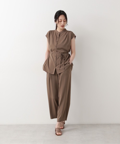 NATURAL BEAUTY BASIC（ナチュラルビューティーベーシック）の「フレンチスリーブチュニック（シャツ/ブラウス・レディース・ブラック/ブラウン/オフホワイト・MEDIUM/SMALL）」の17枚目の写真